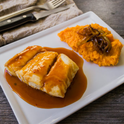 Miso-Glazed Halibut with Mashed Sweet Potatoes with Maple and Ginger<br>Delivery October 27-31