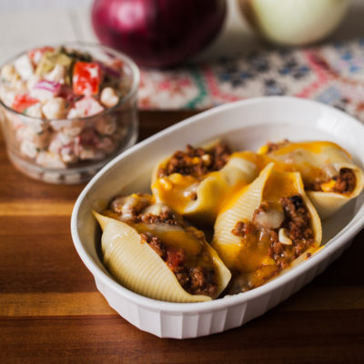 Stuffed Mexican Shells with Chipotle-Chickpea Salad with Tomatoes and Pepitas<br>Delivery December 22-26
