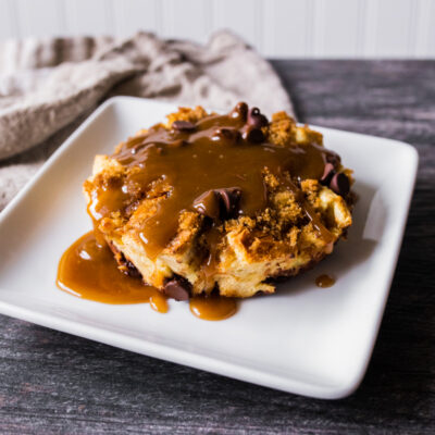 Chocolate Chip Bread Pudding with Cinnamon-Rum Sauce <br>Delivery January 13-17
