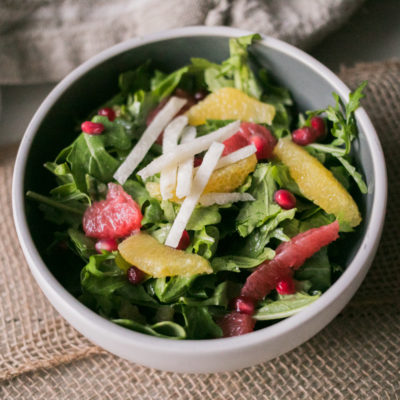 Jicama, Citrus and Arugula with Pomegranate Vinaigrette<br>Delivery January 27-31