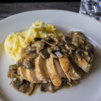 Chicken with Mushroom Sauce with Cream Cheese-Smashed Potatoes<br>Delivery January 27-31