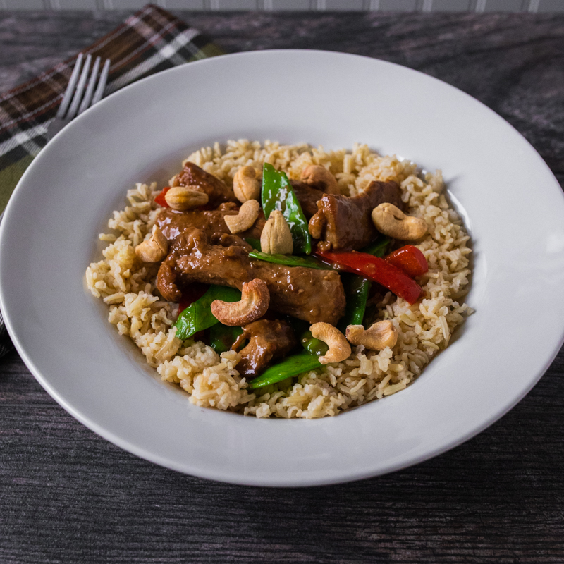 Lo Mein with Mushrooms and Snow Peas with Stir-Fried Broccoli and Bell Pepper with Peanuts<br>Delivery February 10-14