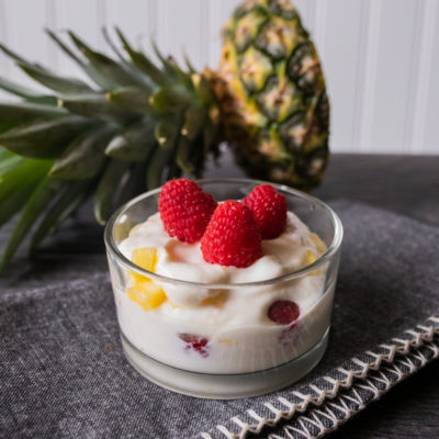 Pineapple-Raspberry Yogurt Parfait<br>Delivery April 28 - May 2