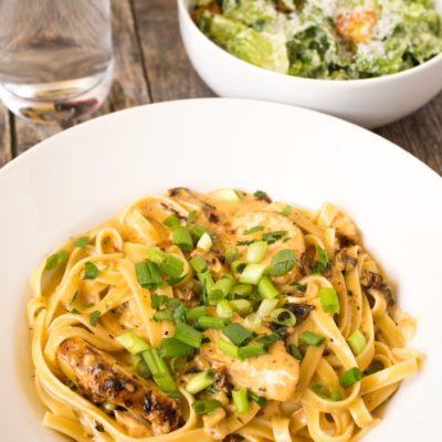 Cajun-Style Chicken Alfredo with Classic Caesar Salad<br>Delivery April 28 - May 2