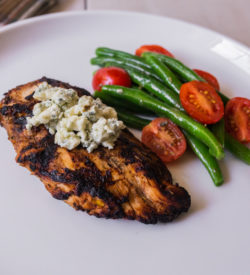 Herbed Balsamic Chicken with Blue Cheese with Green Bean and Tomato Salad with Herbs<br>Delivery June 16-20