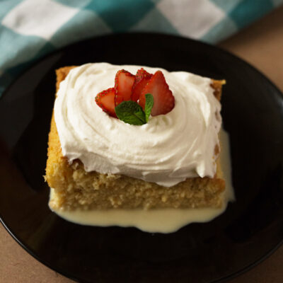 Tres Leches with Strawberries<br>Delivery May 19-23