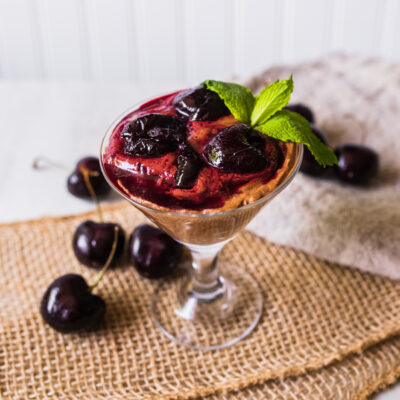 Chocolate-Cinnamon Mousse with Cherries<br>Delivery June 23-27