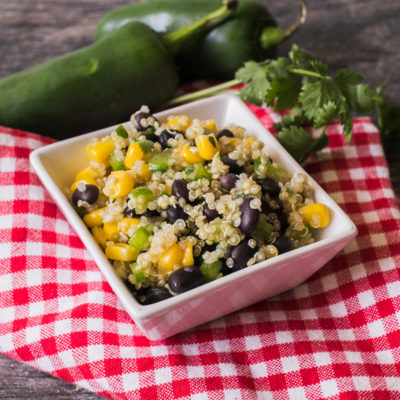 Quinoa and Black Bean Salad with Corn and Bell Pepper<br>Delivery July 7-11