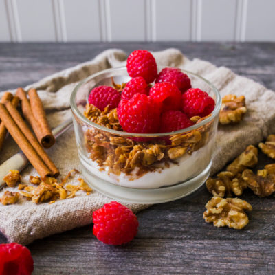 Sunflower-Granola Parfait with Raspberries <br>Delivery June 30-July 4