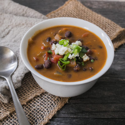 Black Bean Soup with Cumin, Jalapeno and Feta <br>Delivery August 18-22