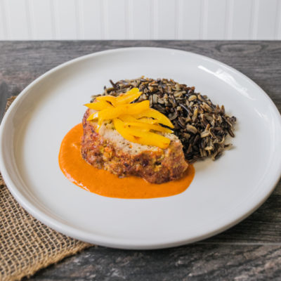 Individual Turkey Meat Loaf with Red Pepper Sauce with Steamed Wild Rice<br>Delivery September 8-12
