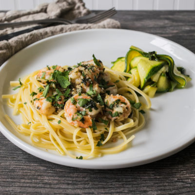 Pasta with Shrimp Scampi with Lemony Zucchini with Basil<br>Delivery September 1-5