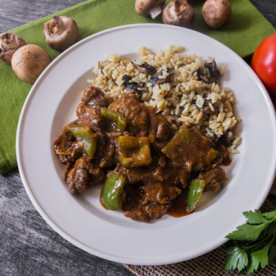 Pepper Steak and Rice Pilaf with Mushrooms<br>Delivery September 8-12