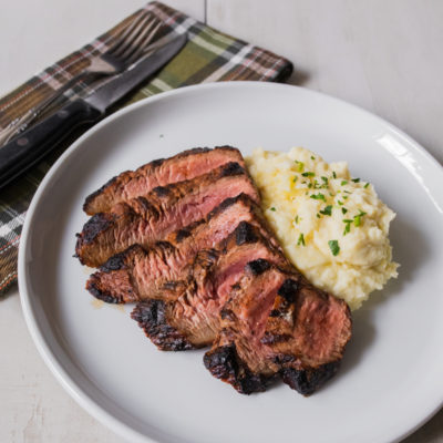 Bloody Mary Flank Steak with Celery Root-Mashed Potatoes<br>Delivery October 27-31