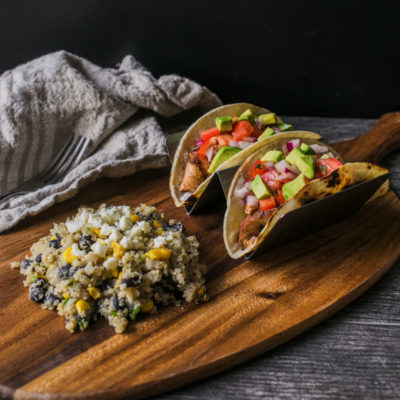 Pork Tacos with Avocado Salsa with Southwestern-Style Quinoa with Corn, Black Beans and Poblano<br>Delivery February 10-14