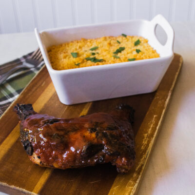 Smoky Barbecue Chicken with Three-Cheese Macaroni and Cheese<br>Delivery June 16-20