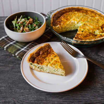 Crab Quiche with Mixed Greens and Herb Salad with Figs and Walnuts<br>Delivery September 1-5