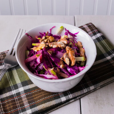 Red Cabbage Salad with Apple, Lingonberry Preserves and Toasted Walnuts<br>Delivery February 17-21