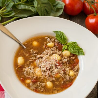 Italian Sausage-Gnocchi Soup <br>Delivery March 31-April 4