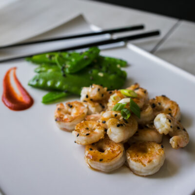 Sesame-Orange Shrimp with Sesame Snow Peas <br>Delivery December 22-26